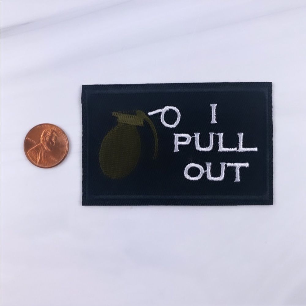 I Pull Out Grenade Embroidered Patch - Picture 2 of 3